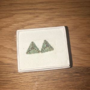 Gold plated and turquoise pyramid studs